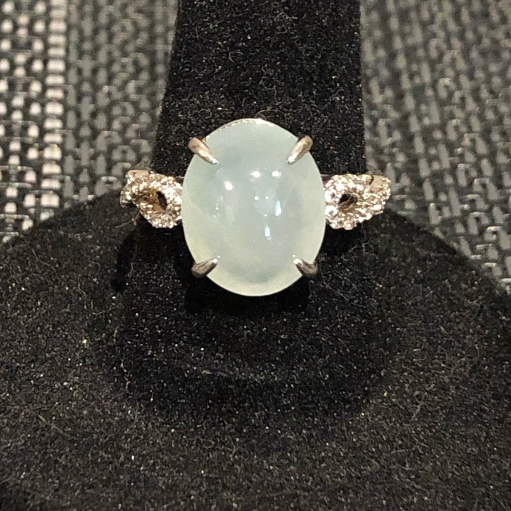 Claw Set Jade Oval Ring